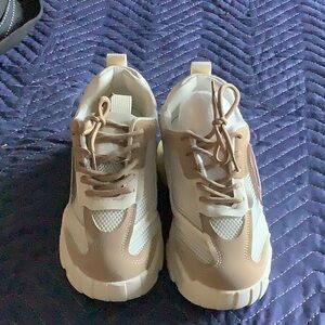 Stylish Tan and White Sneakers